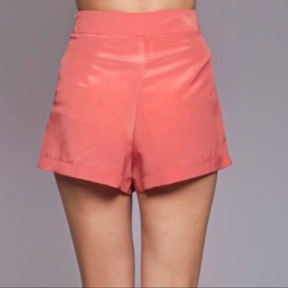 Umgee High Waist Cross Coral Shorts - Picture 6 of 7